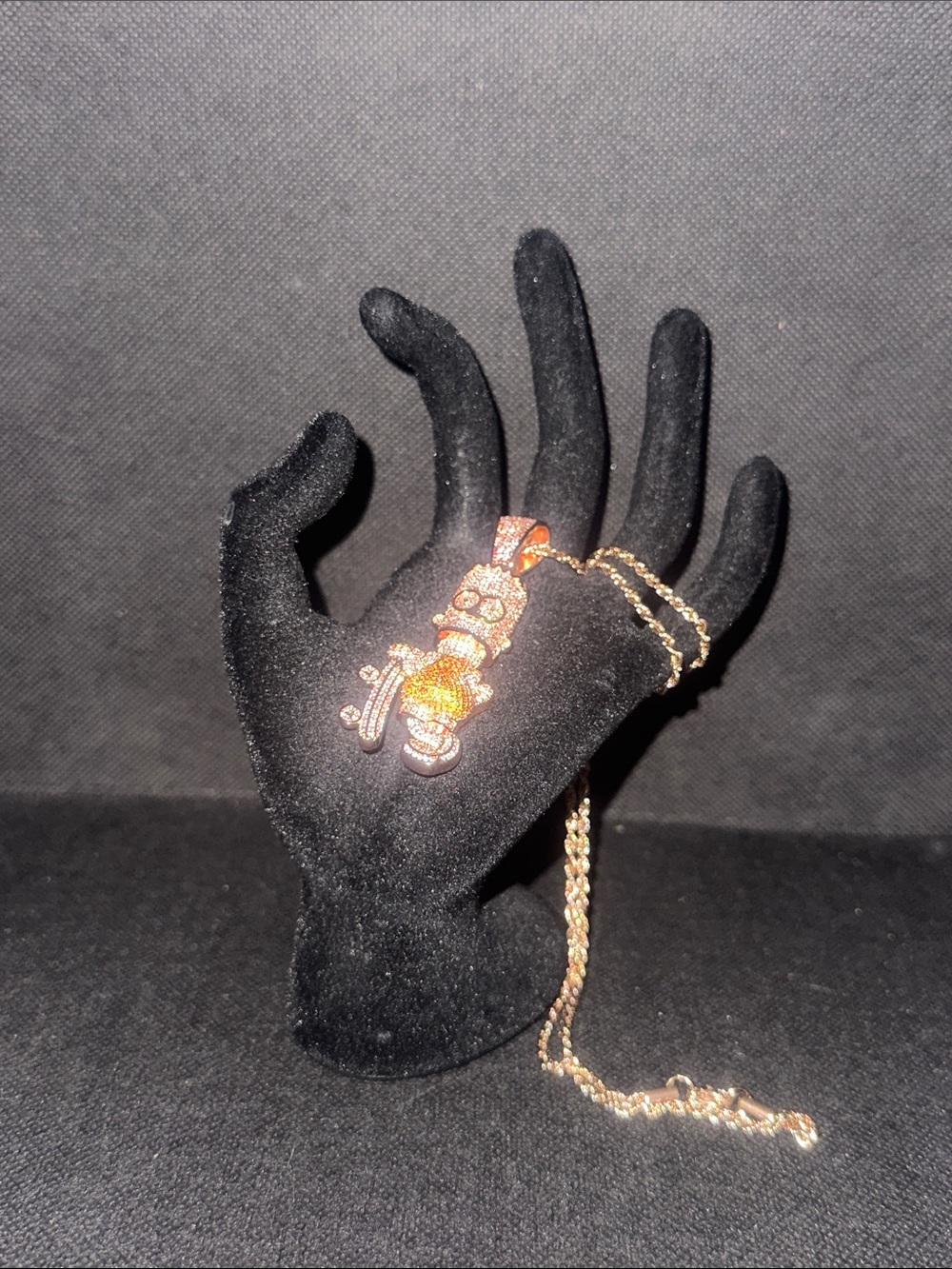 Rose Gold-Tone  Bart Simpson Pendant Necklace